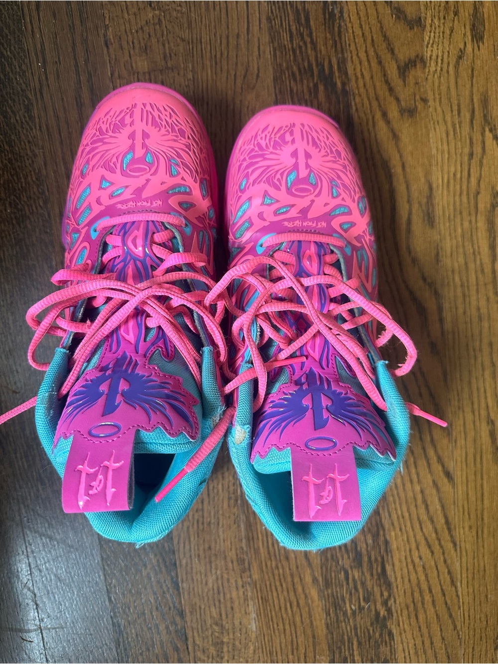 Puma Pink and Teal basketball Sneakers size 8 men